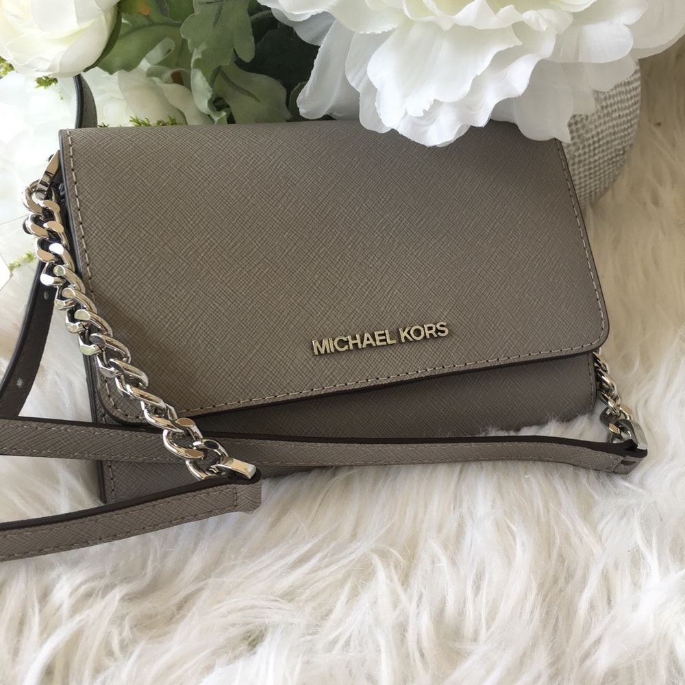 New Michael Kors medium phone holder clutch Xbody